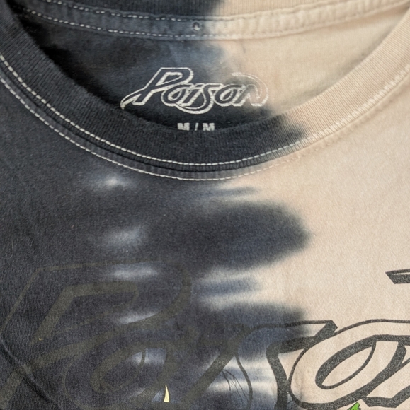 Poison mens graphic split skull band T-shirt size medium - Picture 6 of 8